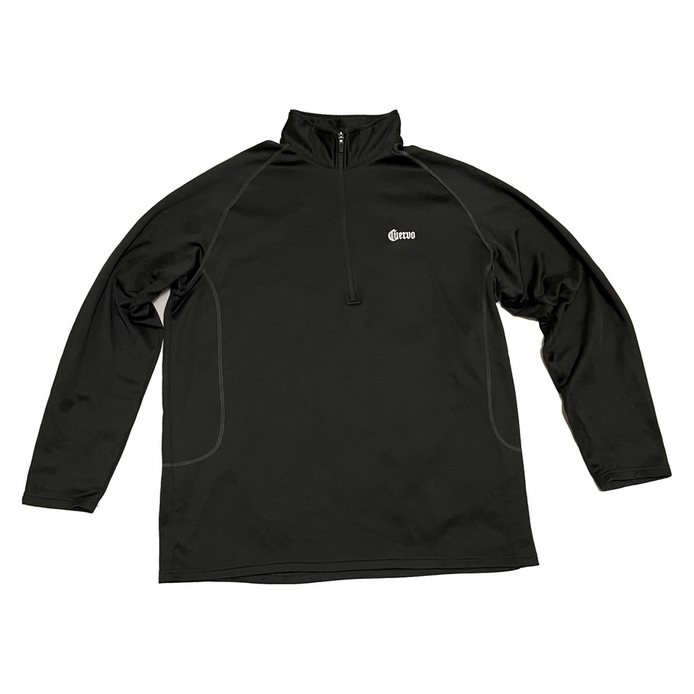 Jose Cuervo 1/4 Zip Fleece Lined Jacket Pullover Size XXL Black